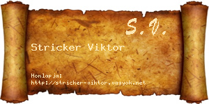 Stricker Viktor névjegykártya